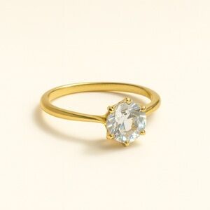 18K Gold Plated  Classic  Design Ring with Gemstone 💎